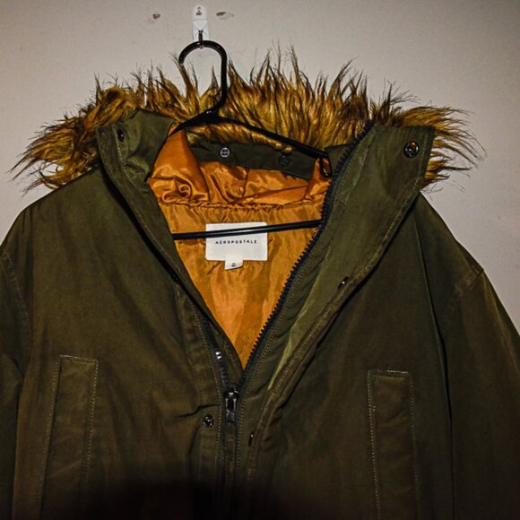 Aeropostale Faux Fur hooded coat Mens Size Medium - Picture 2 of 4